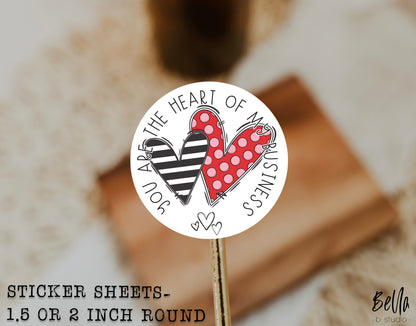 You Are The Heart Of My Business Sticker Sheet - Small Business Packaging Stickers