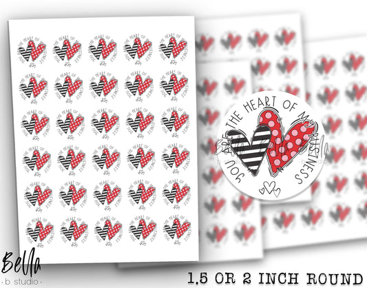 You Are The Heart Of My Business Sticker Sheet - Small Business Packaging Stickers