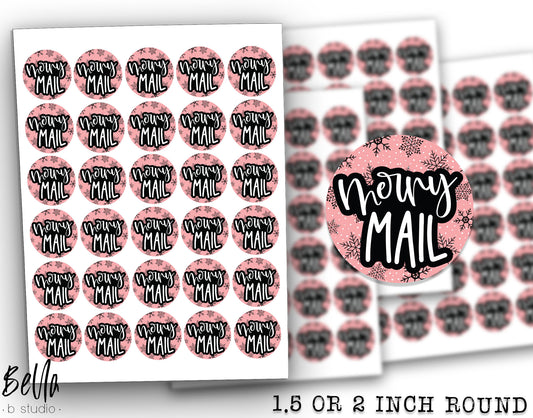Merry Mail Sticker Sheet - Small Business Packaging Stickers