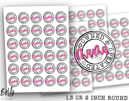 "Mama Owned And Operated" Sticker Sheet - Small Business Packaging Stickers
