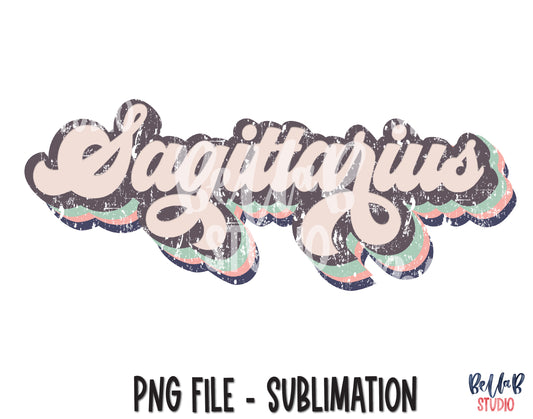 Retro Sagittarius Sublimation Design