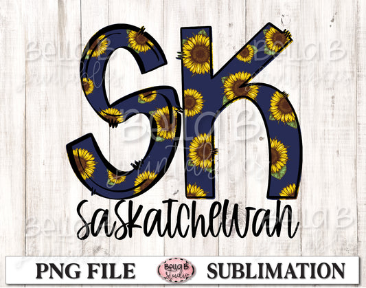 Saskatchewan Sunflower Sublimation Design