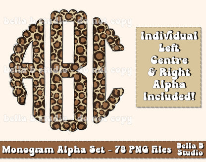 Leopard Scalloped Monogram Alpha Set
