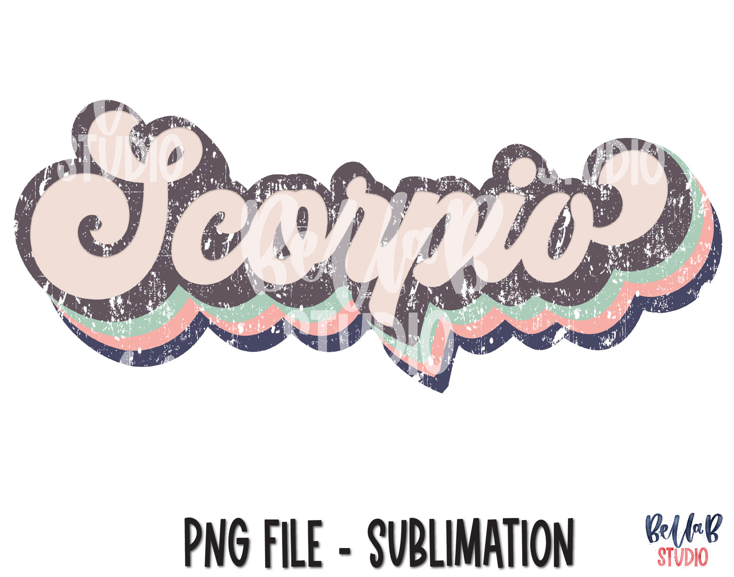 Retro Scorpio Sublimation Design