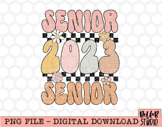 Retro Checkered SENIOR 2023 Sublimation Design