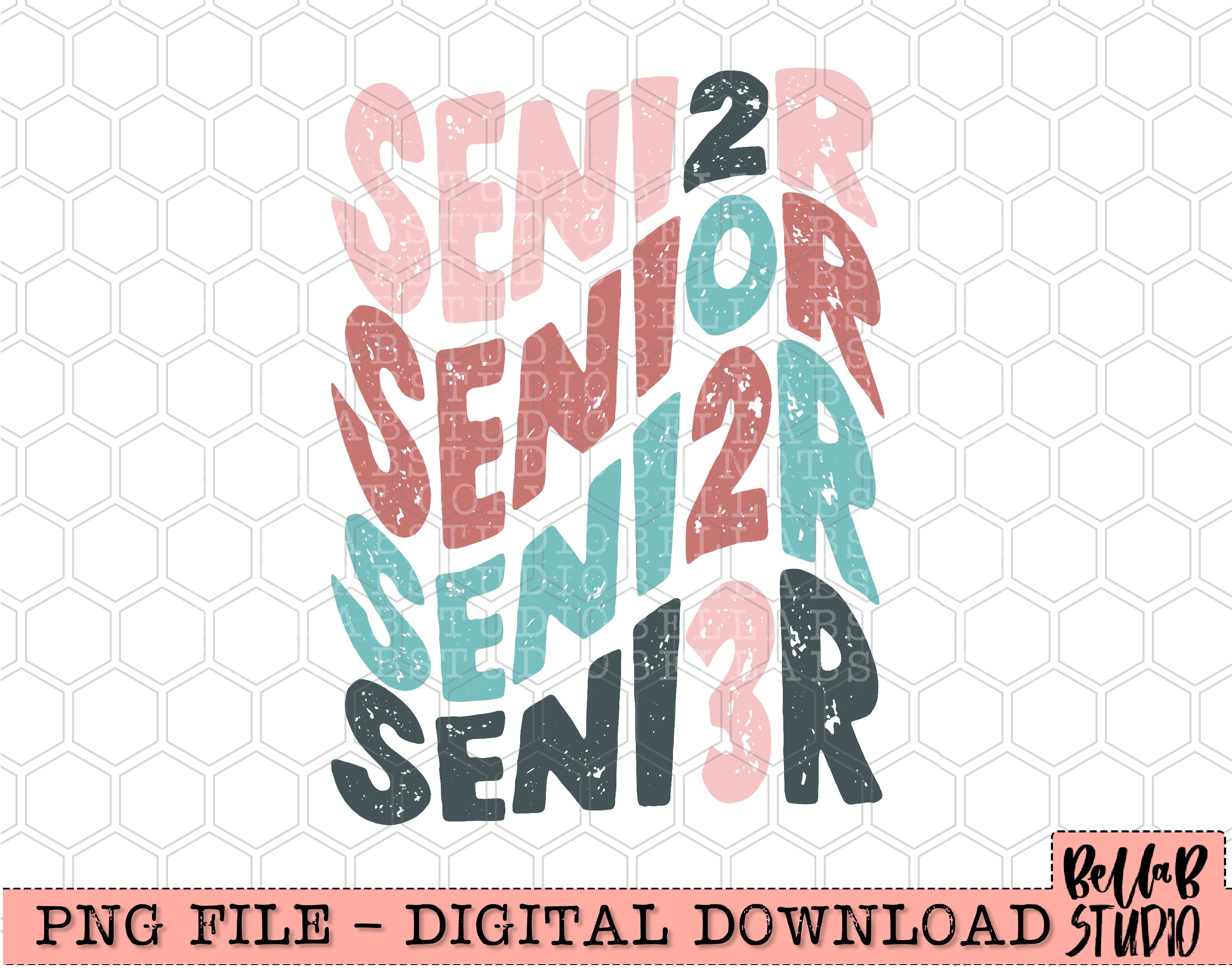 Retro Wavy SENIOR 2023 Sublimation Design – Bella B Studio