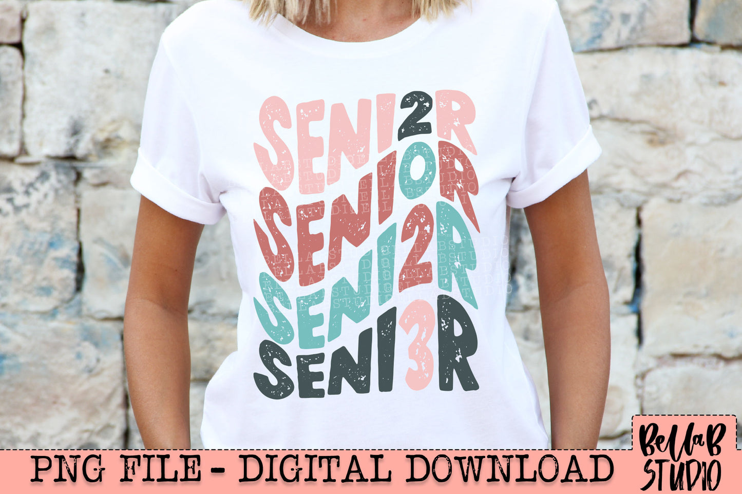 Retro Wavy SENIOR 2023 Sublimation Design