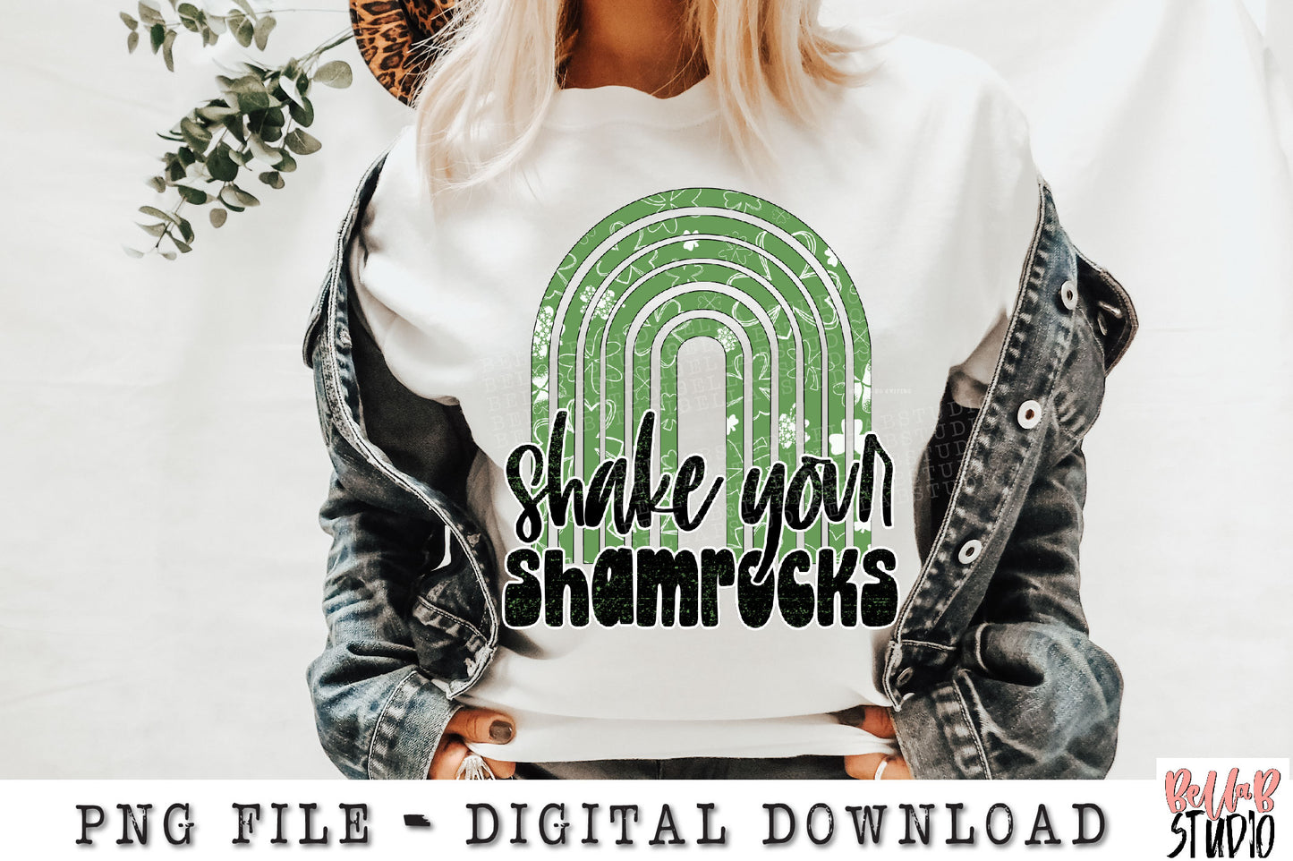 Shake Your Shamrocks Retro Rainbow PNG Sublimation Design