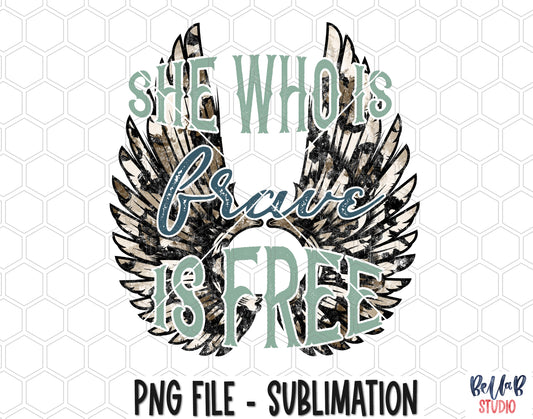 She Who Is Brave Is Free Leopard Wings Sublimation Design