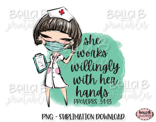 Medical Doctor Sublimation Design, She Works Willingly With Her Hands