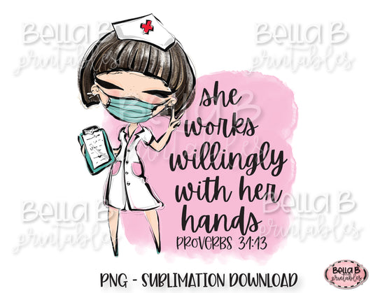 Medical Doctor Sublimation Design, She Works Willingly With Her Hands