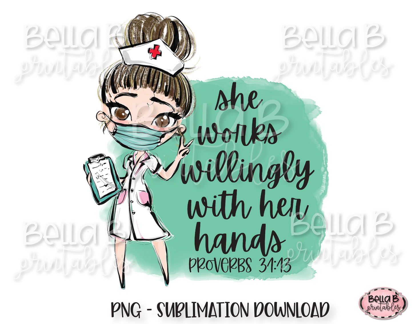 Medical Doctor Sublimation Design, She Works Willingly With Her Hands