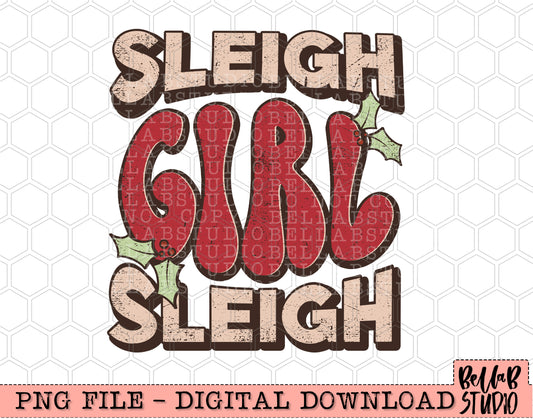 Sleigh Girl Sleigh PNG Design