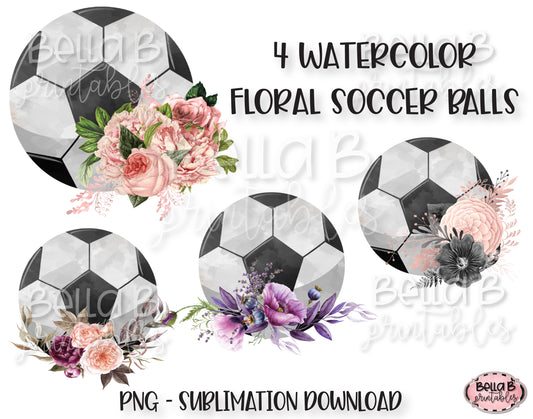 Floral Soccer Ball Sublimation Elements Bundle