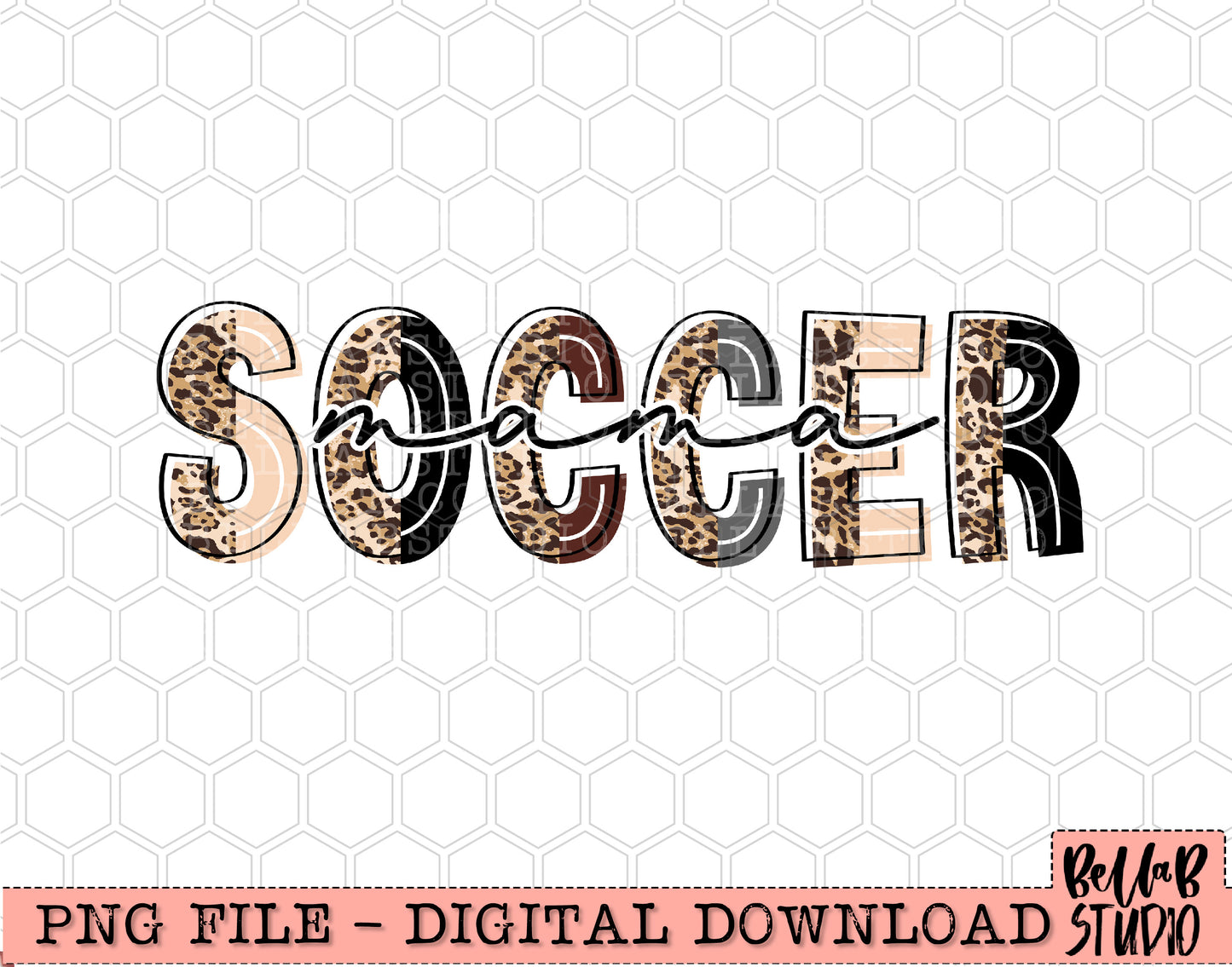 Soccer Mama Leopard Sublimation Design