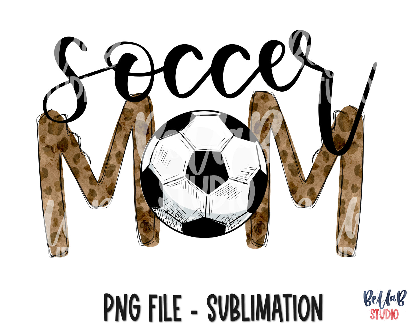 Leopard Soccer Mom Sublimation Design