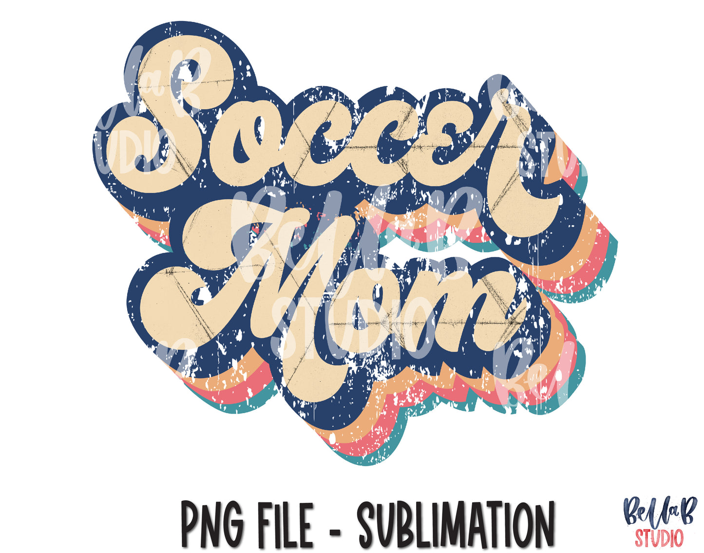 Retro Soccer Mom Sublimation Design