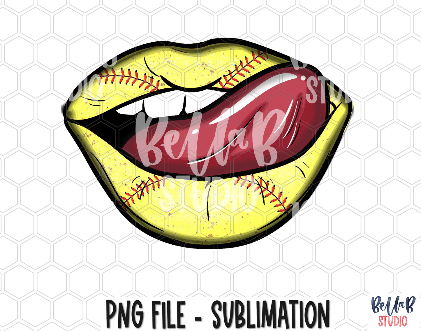 Softball Lips Sublimation Design