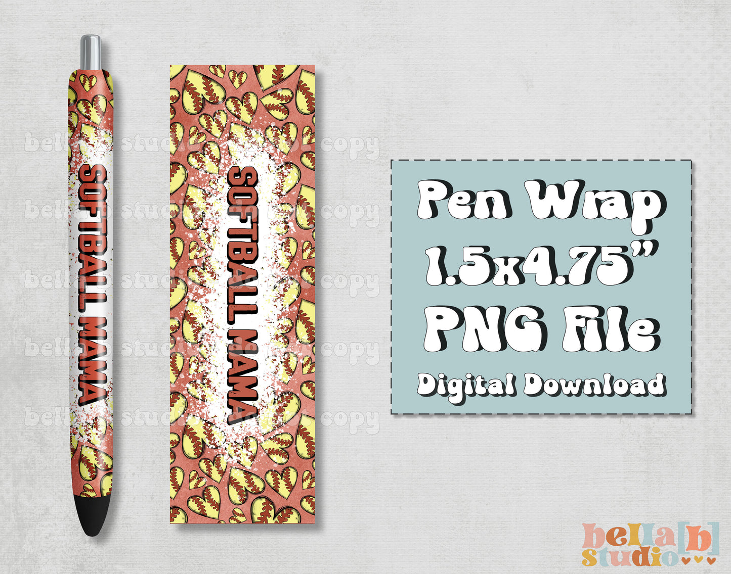 Softball Mama Pen Wrap Design