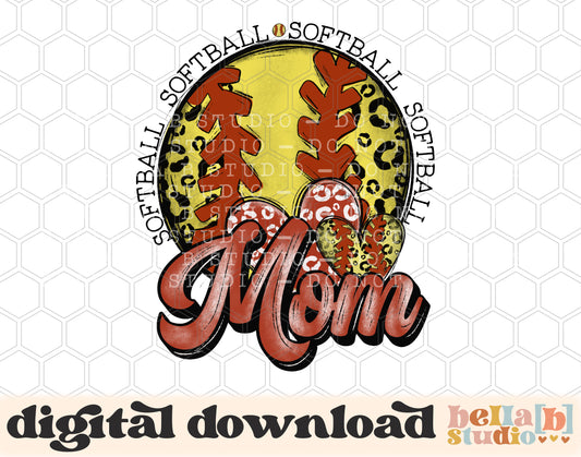 Softball Mom PNG Design