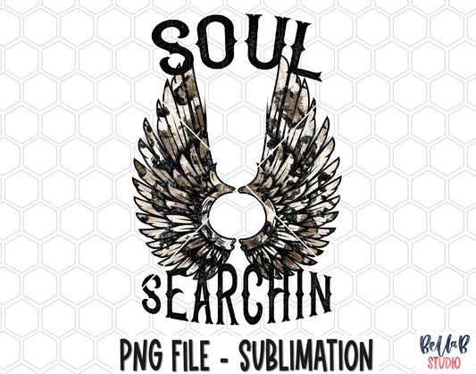 Soul Searchin Leopard Wings Sublimation Design