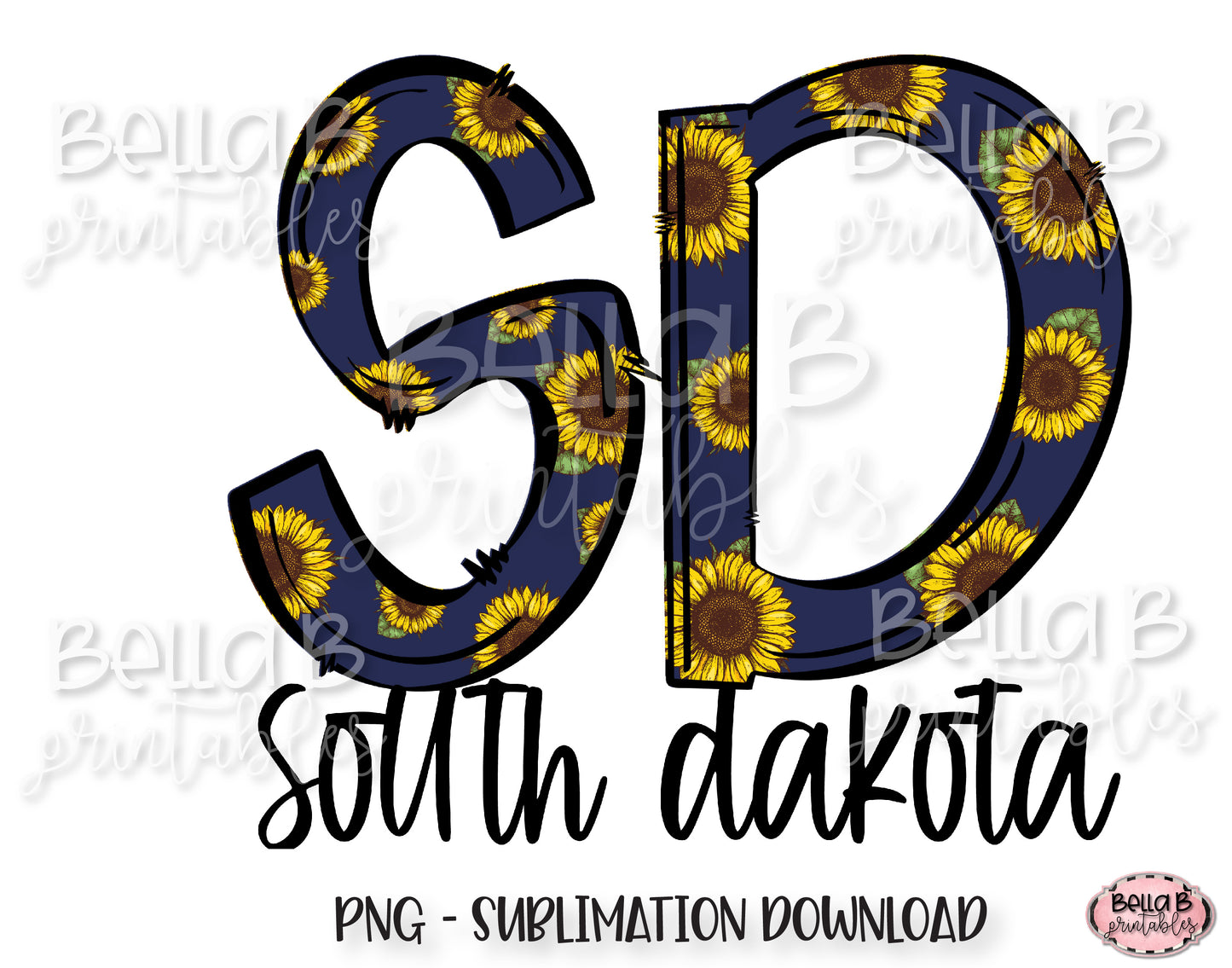Sunflower South Dakota State Sublimation Design