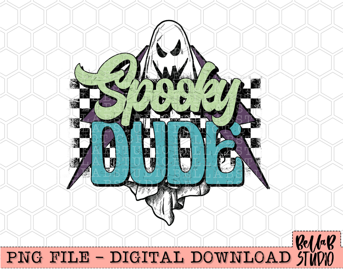 Spooky Dude Checkered Bolts PNG Design