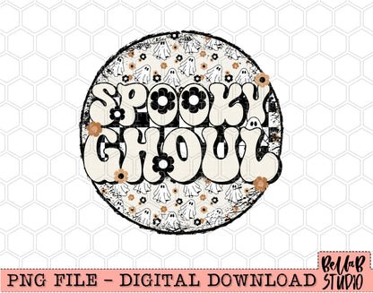 Cute Boho Ghosts Spooky Ghoul PNG Design