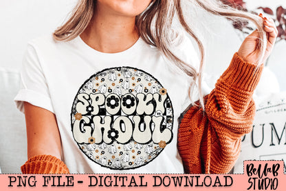 Cute Boho Ghosts Spooky Ghoul PNG Design