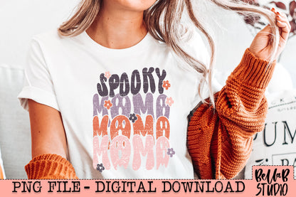Spooky Mama Cute Retro PNG Design