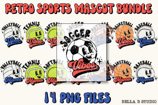 Retro Sports Mascot Design Bundle
