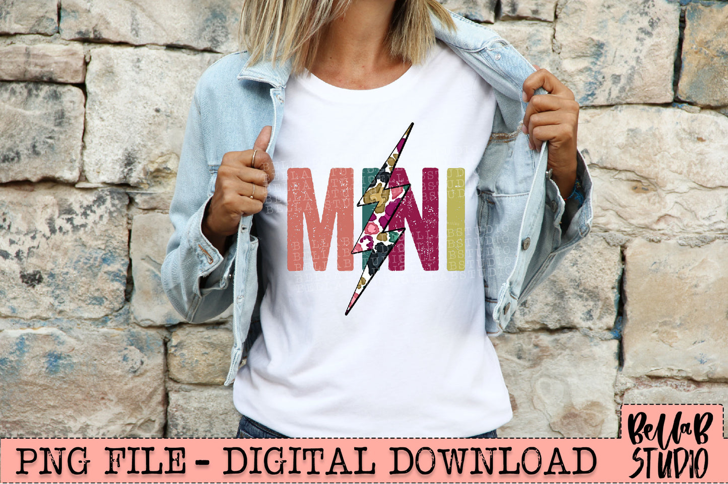 MINI Bright Leopard Bolt Sublimation Design