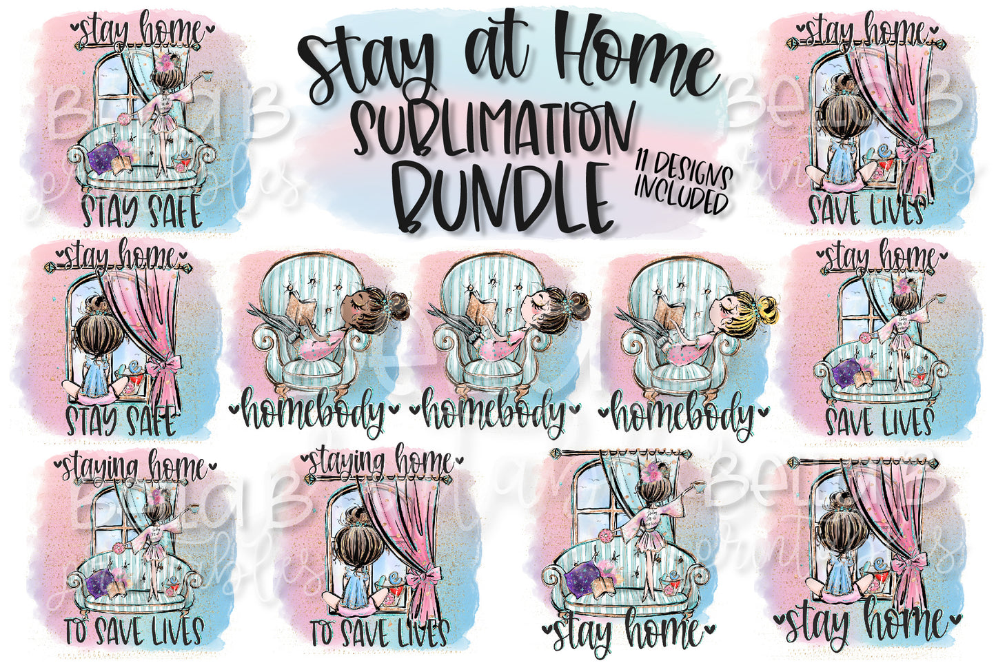 Stay Home Sublimation Bundle, Stay At Home Bundle