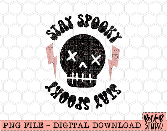 Stay Spooky Cute Skull PNG Design