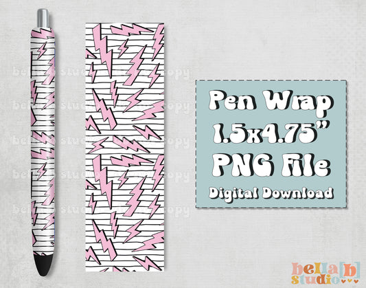 Striped Bolts Pen Wrap Design