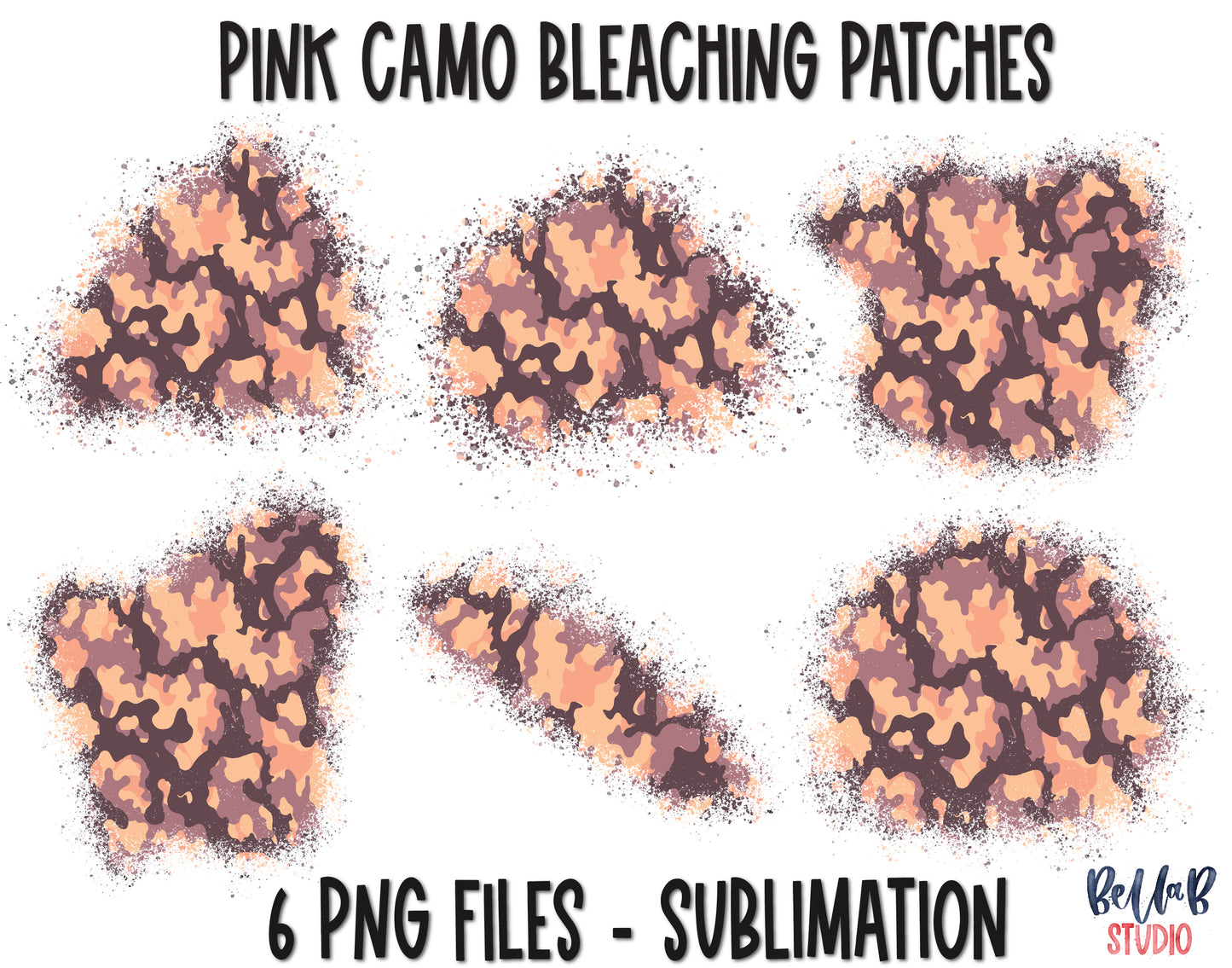 Pink Camo Sublimation Patches - T Shirt Bleaching Patches