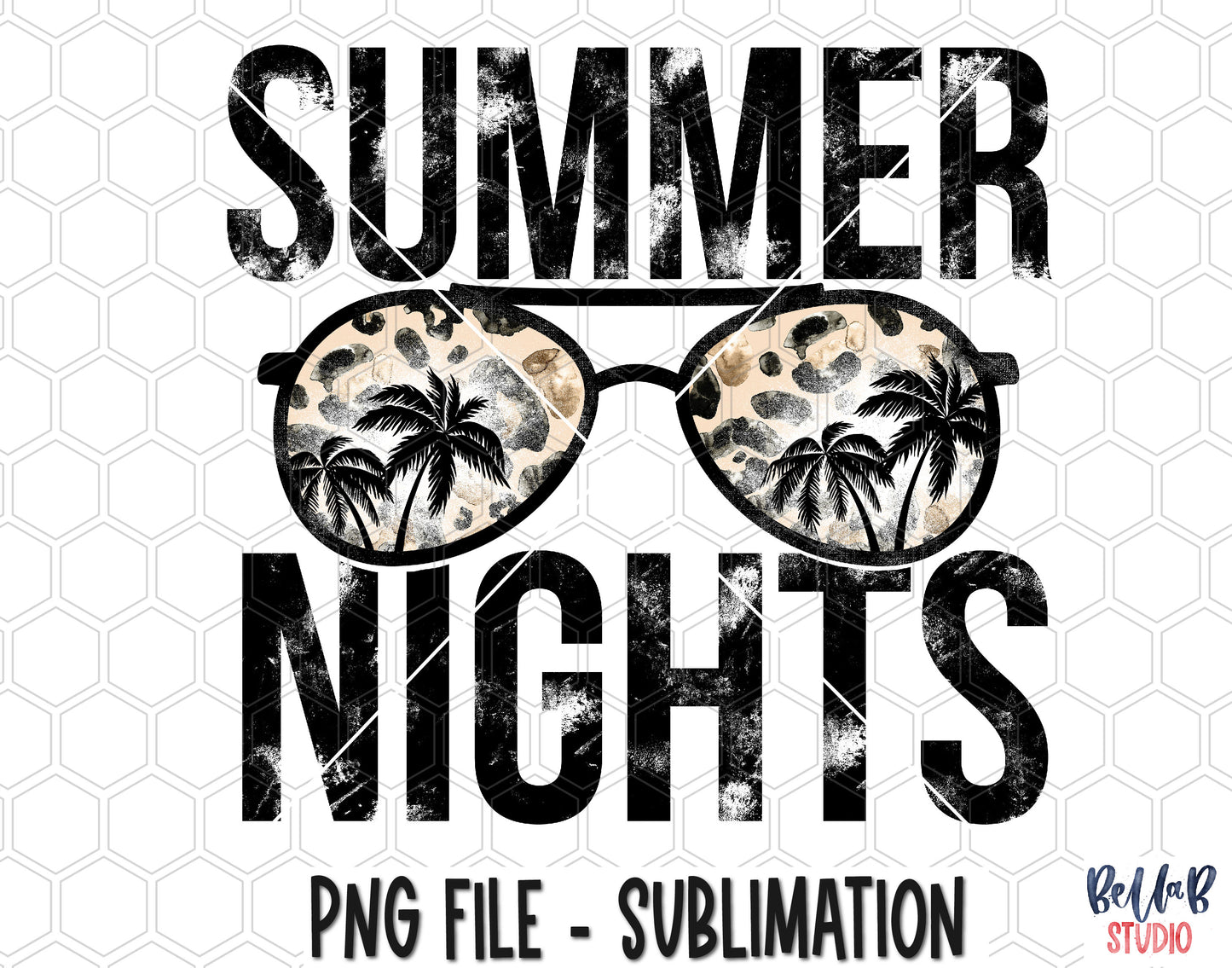 Summer Nights Sunglasses Sublimation Design