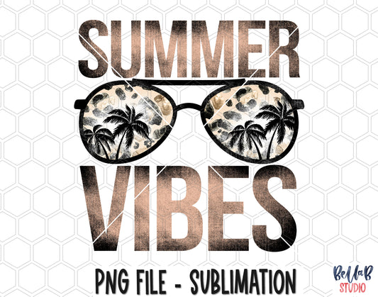 Summer Vibes Sunglasses Sublimation Design
