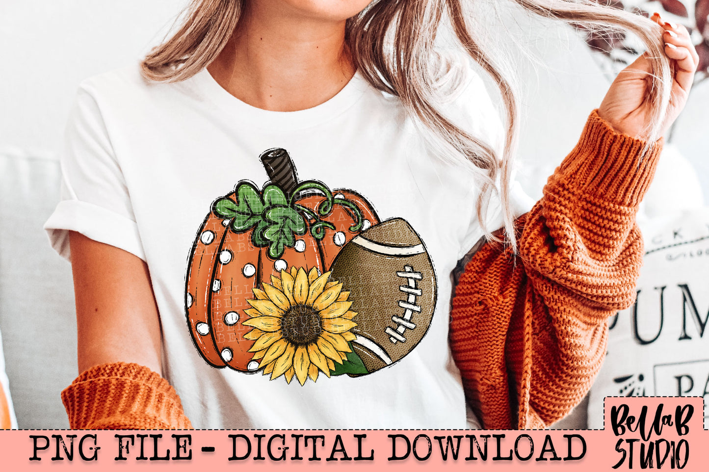 Football Sunflower Pumpkins PNG Design