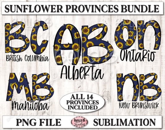 Canadian Provinces Sunflower Sublimation Bundle