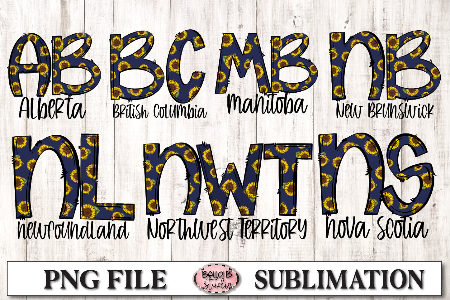 Canadian Provinces Sunflower Sublimation Bundle