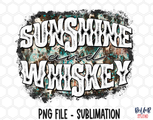 White - Sunshine and Whiskey Sublimation Design