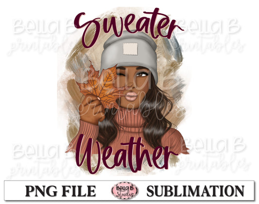 Sweater Weather Sublimation Design, Fall Girl