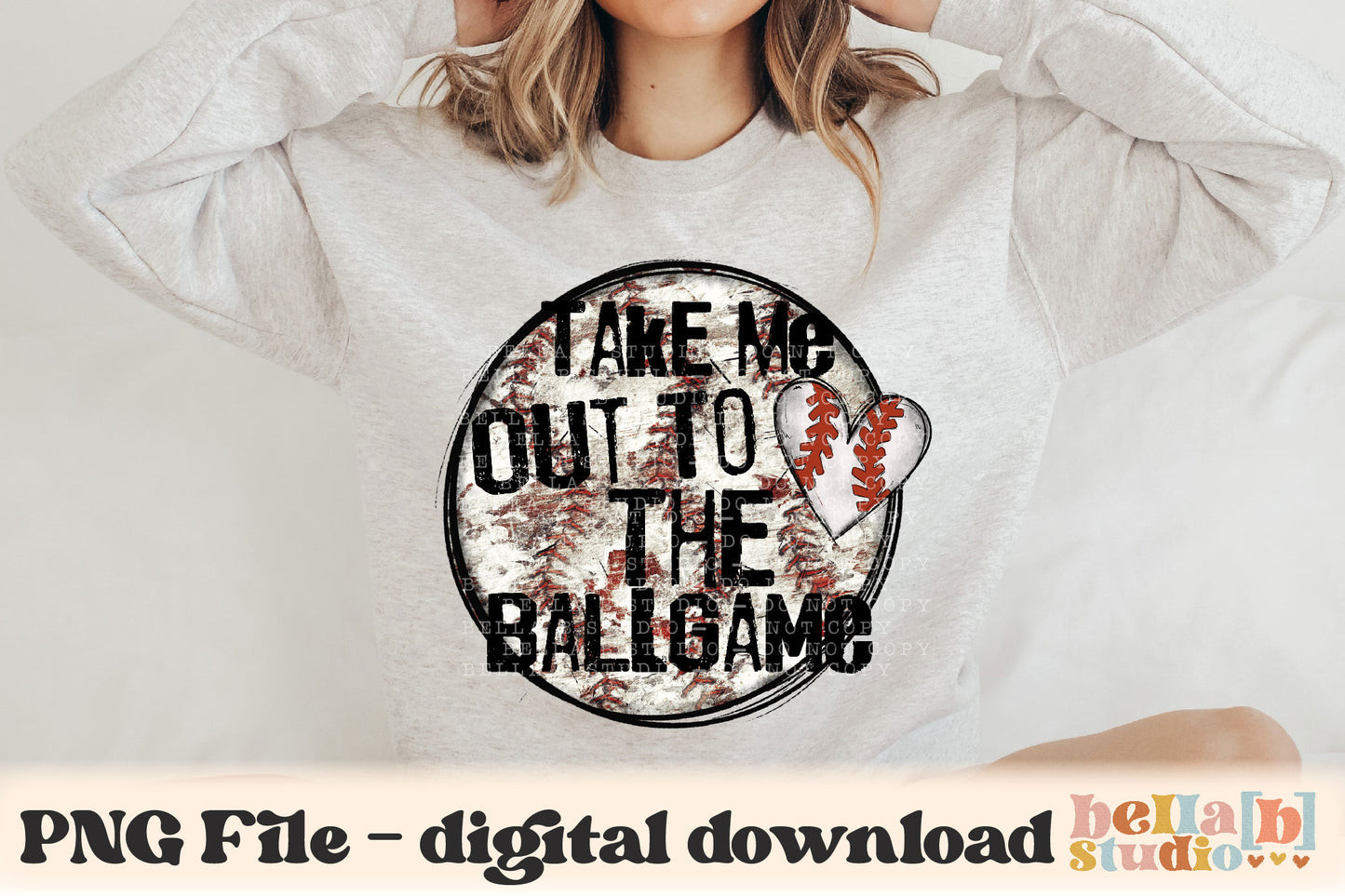 Take Me Out To The Ball Game Grunge Baseball PNG Design