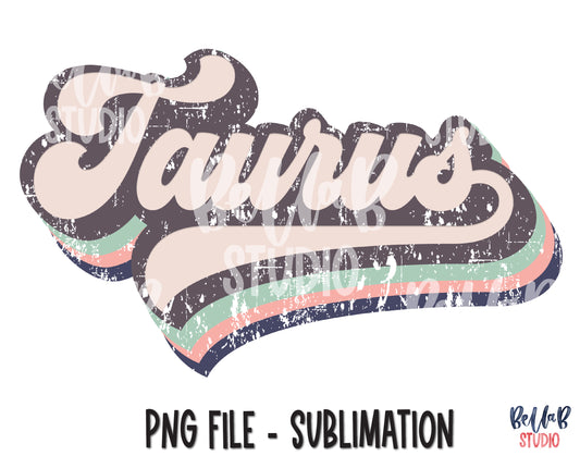 Retro Taurus Sublimation Design