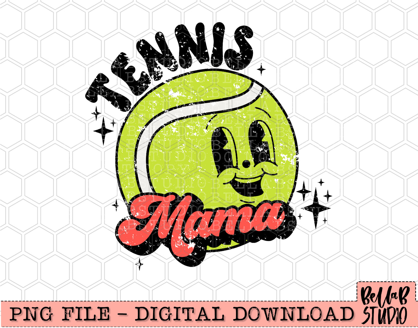Tennis Mama Retro Mascot PNG Design
