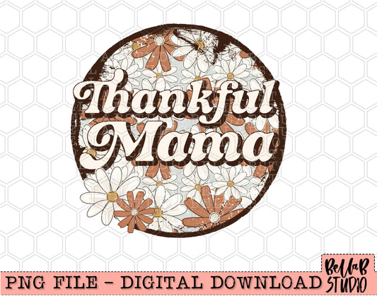 Thankful Mama Daisies PNG Design