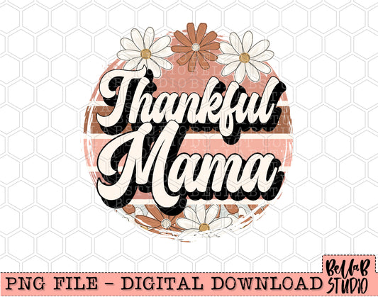 Thankful Mama Retro PNG Design