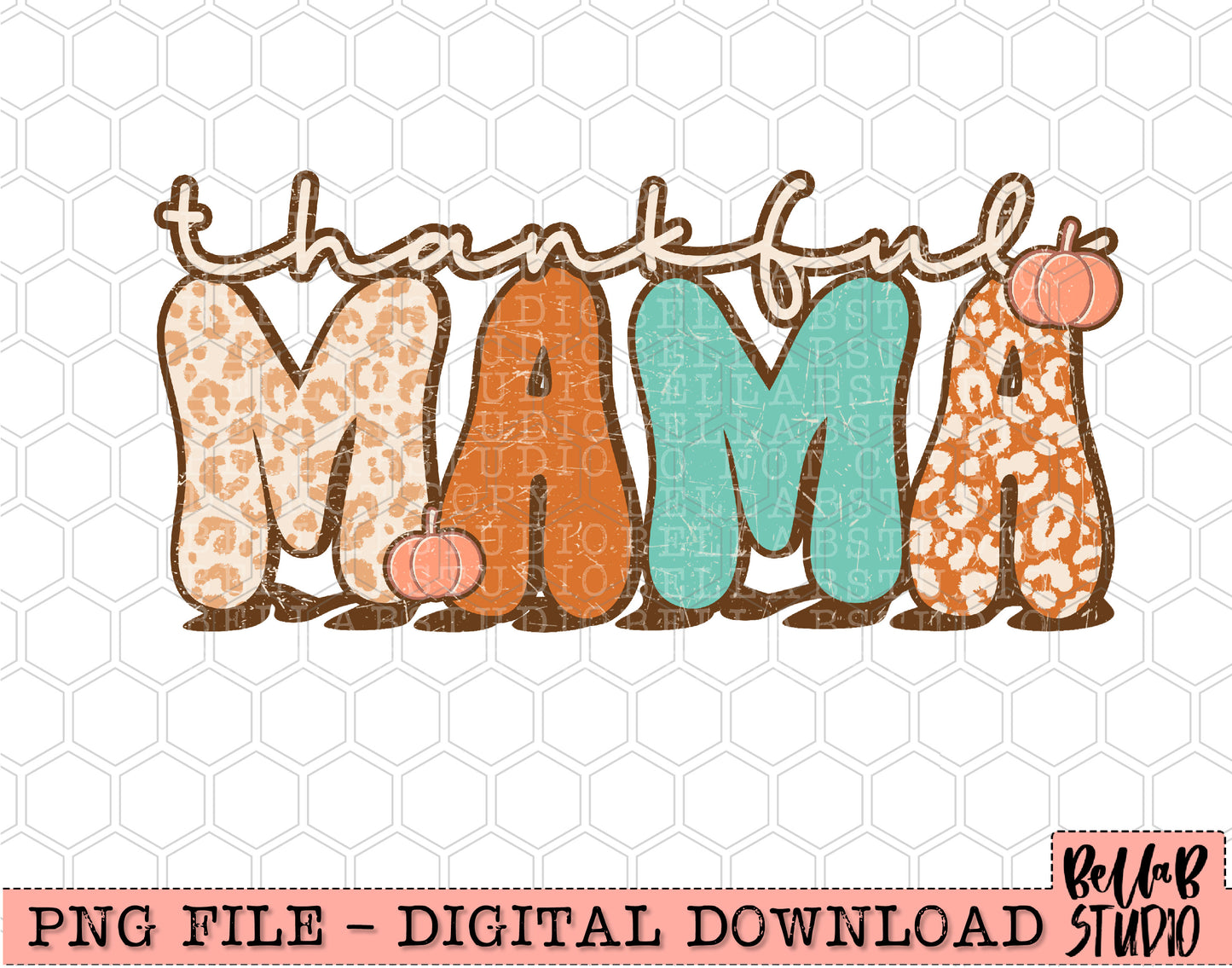Retro Thankful Mama PNG Design