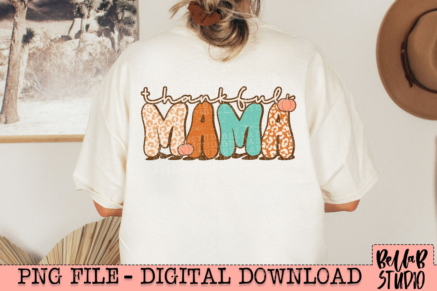 Retro Thankful Mama PNG Design